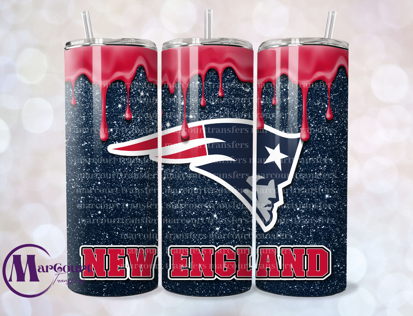 NEW ENGLAND PATRIOTS DRIP-SKINNY UV DTF TRANSFER