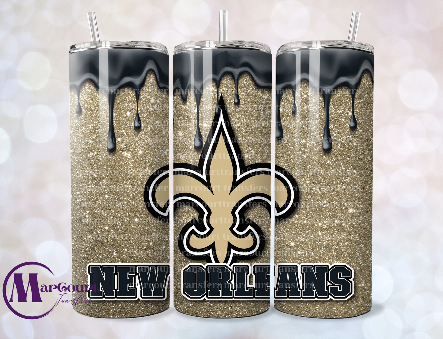 NEW ORLEANS SAINTS DRIP-20-SKINNY SUBLIMATION TUMBLER TRANSFER