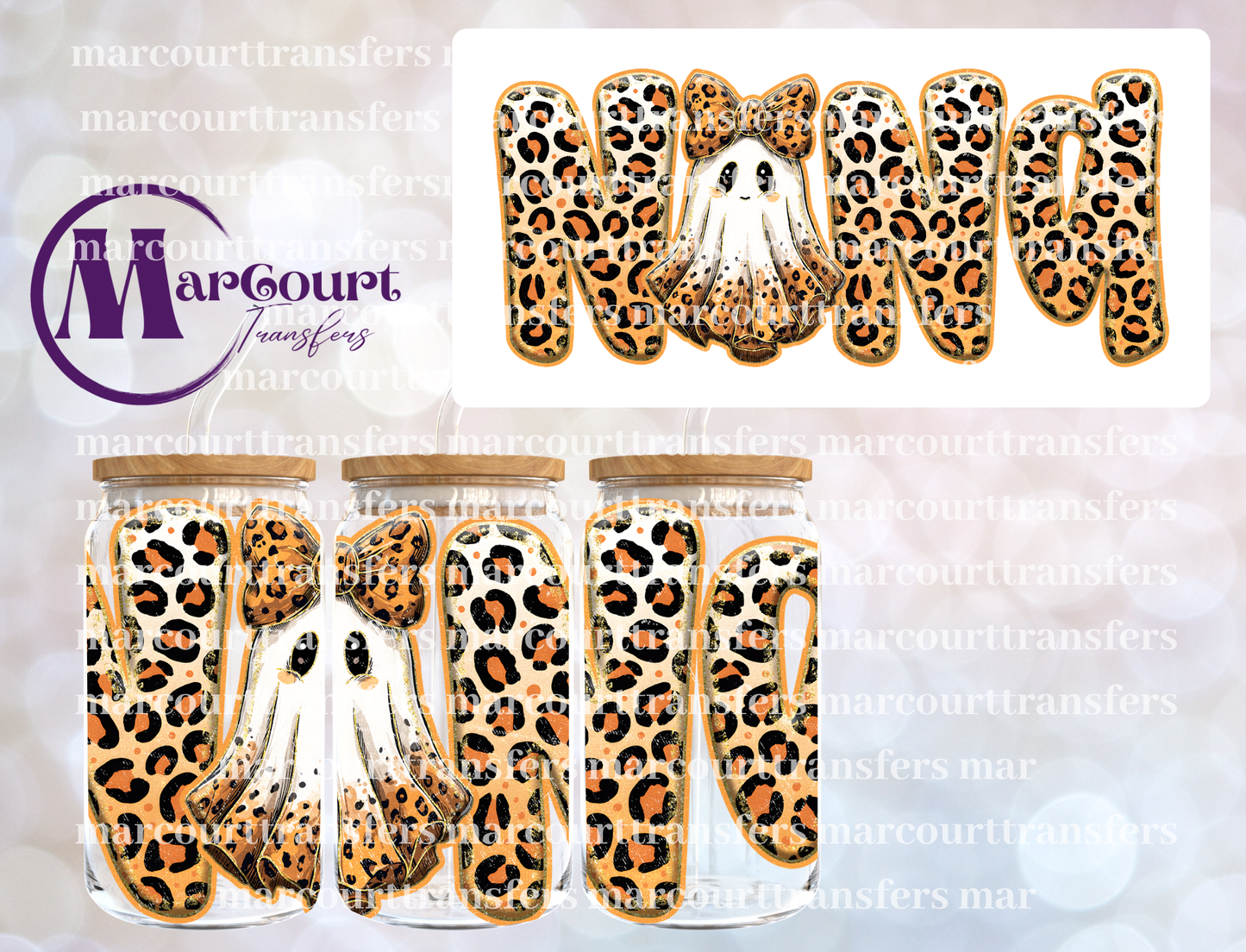 NANA LEOPARD GHOST-16 0Z-UV DTF CUP WRAP