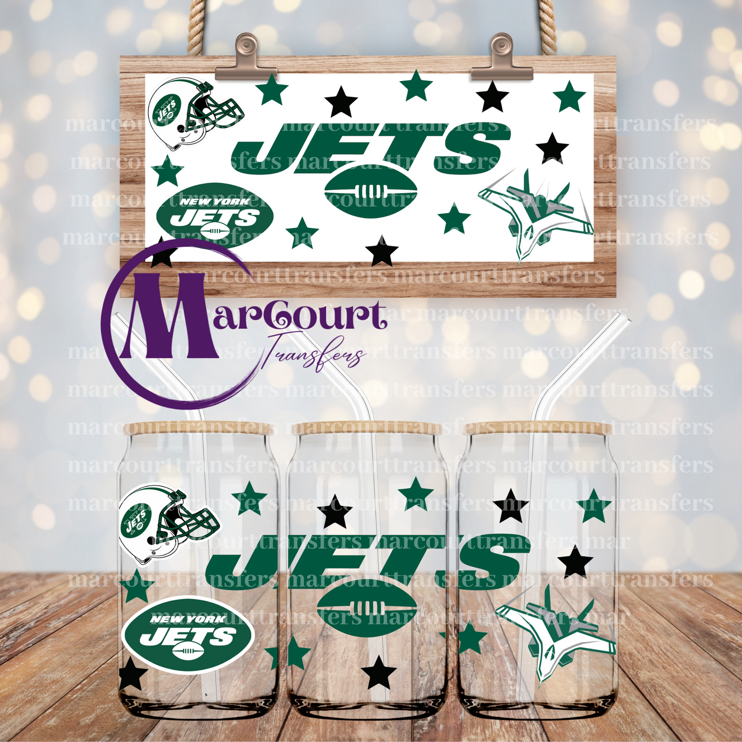 NEW YORK JETS-16 OZ- UV DTF CUP WRAP