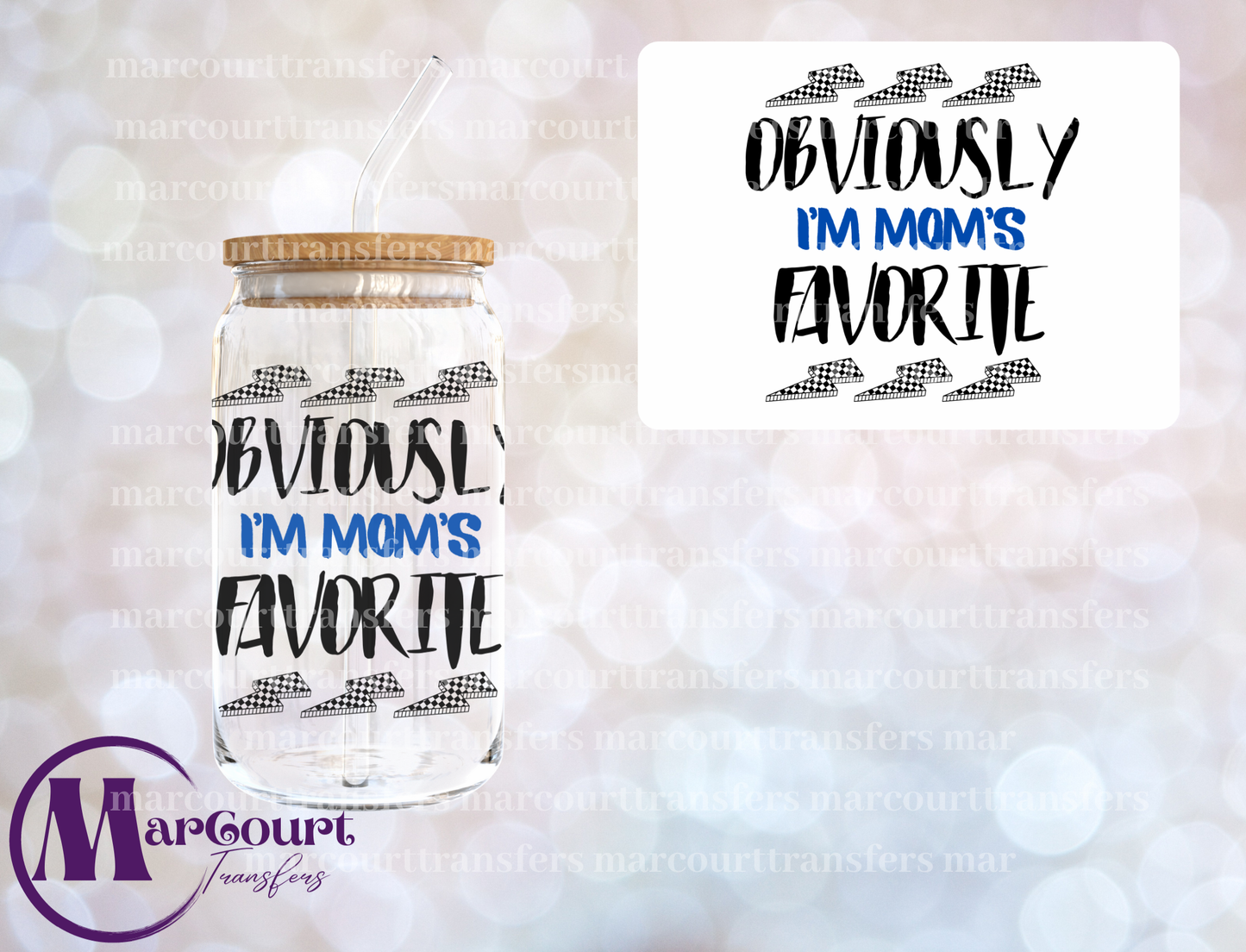OBVIOUSLY I'M MOM'S FAVORITE BOY-DECAL-UV DTF CUP WRAP