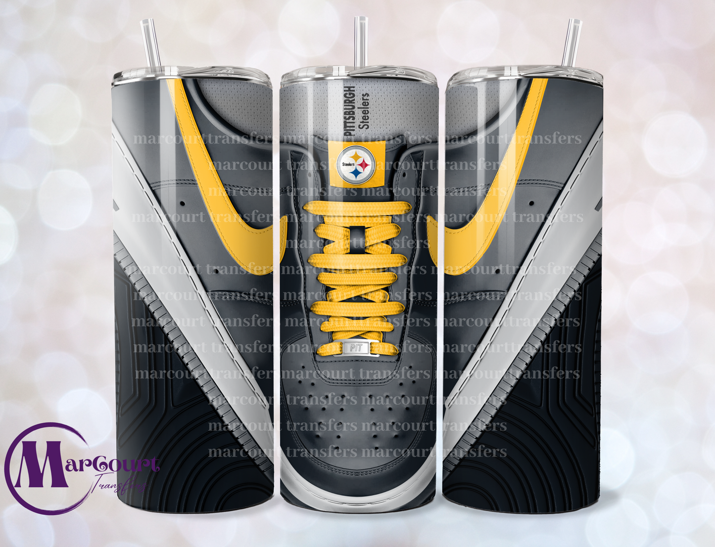PITTSBURGH STEELERS AIR FORCE 1-SKINNY UV DTF TRANSFER