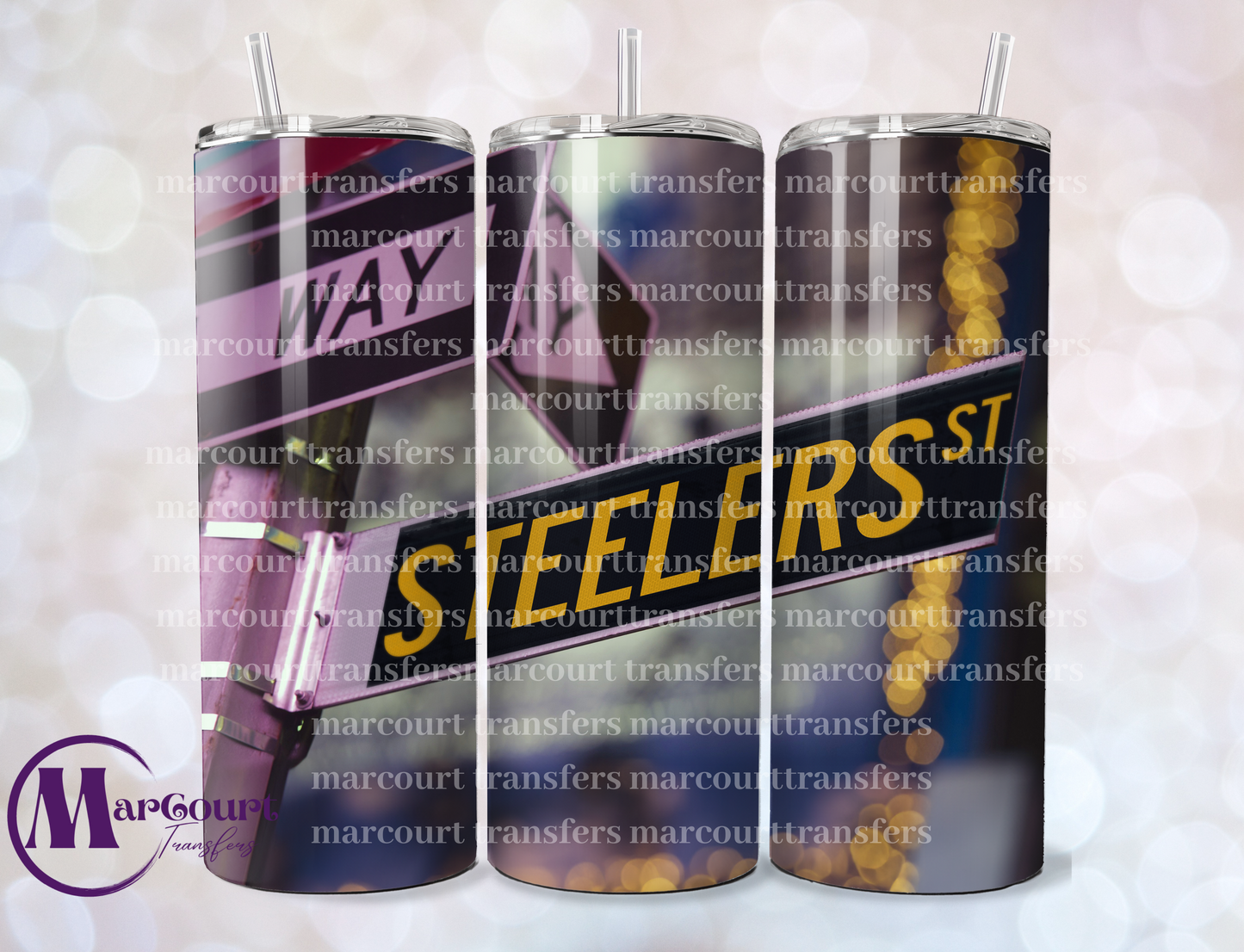 PITTSBURGH STEELERS STREET SIGNS-20-SKINNY SUBLIMATION TUMBLER TRANSFER