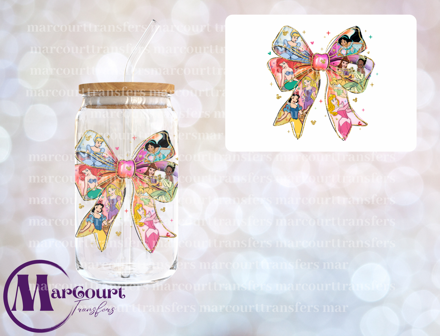 PRINCESS COQUETTE 2-DECAL-UV DTF CUP WRAP