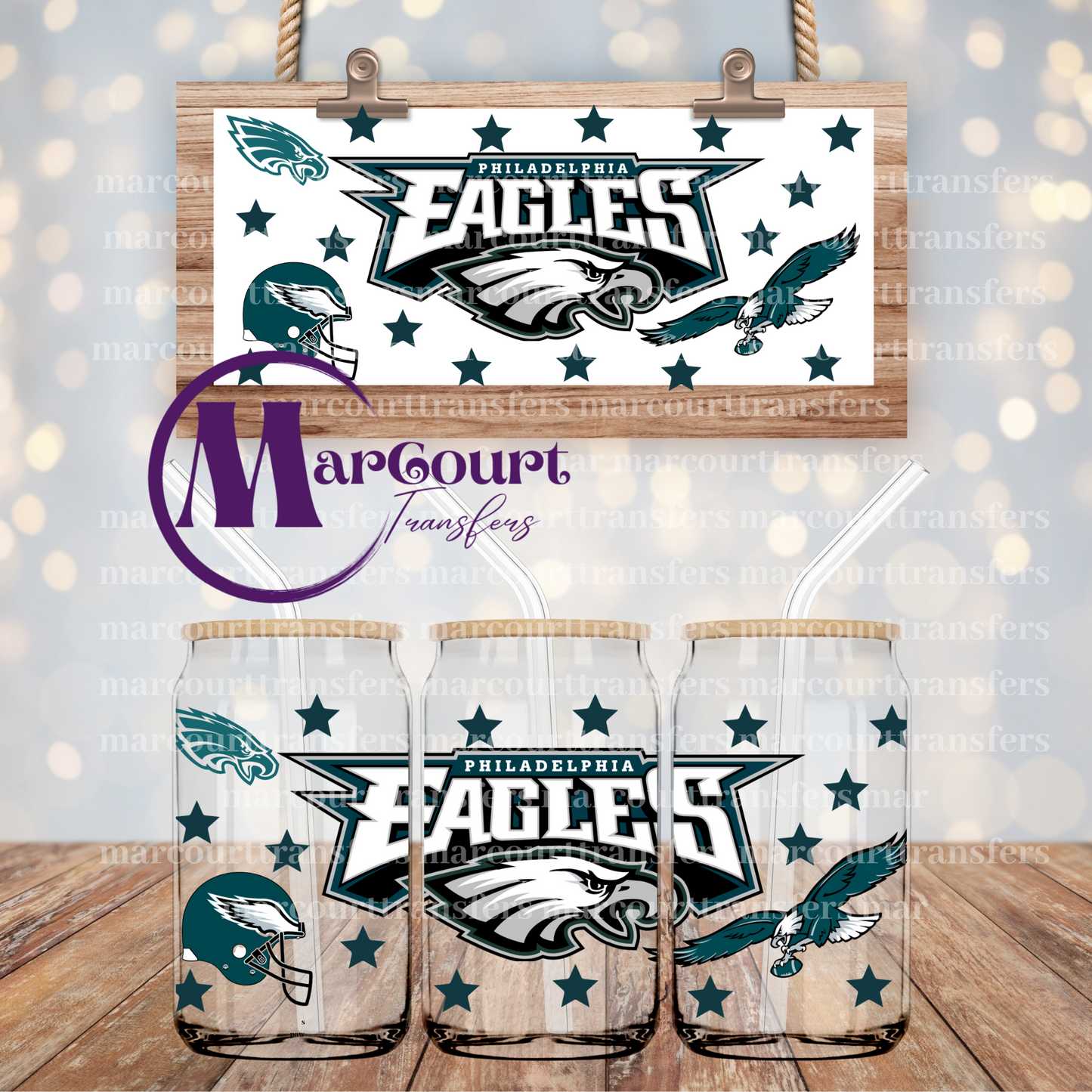 PHILADELPHIA EAGLES-16 OZ- UV DTF CUP WRAP