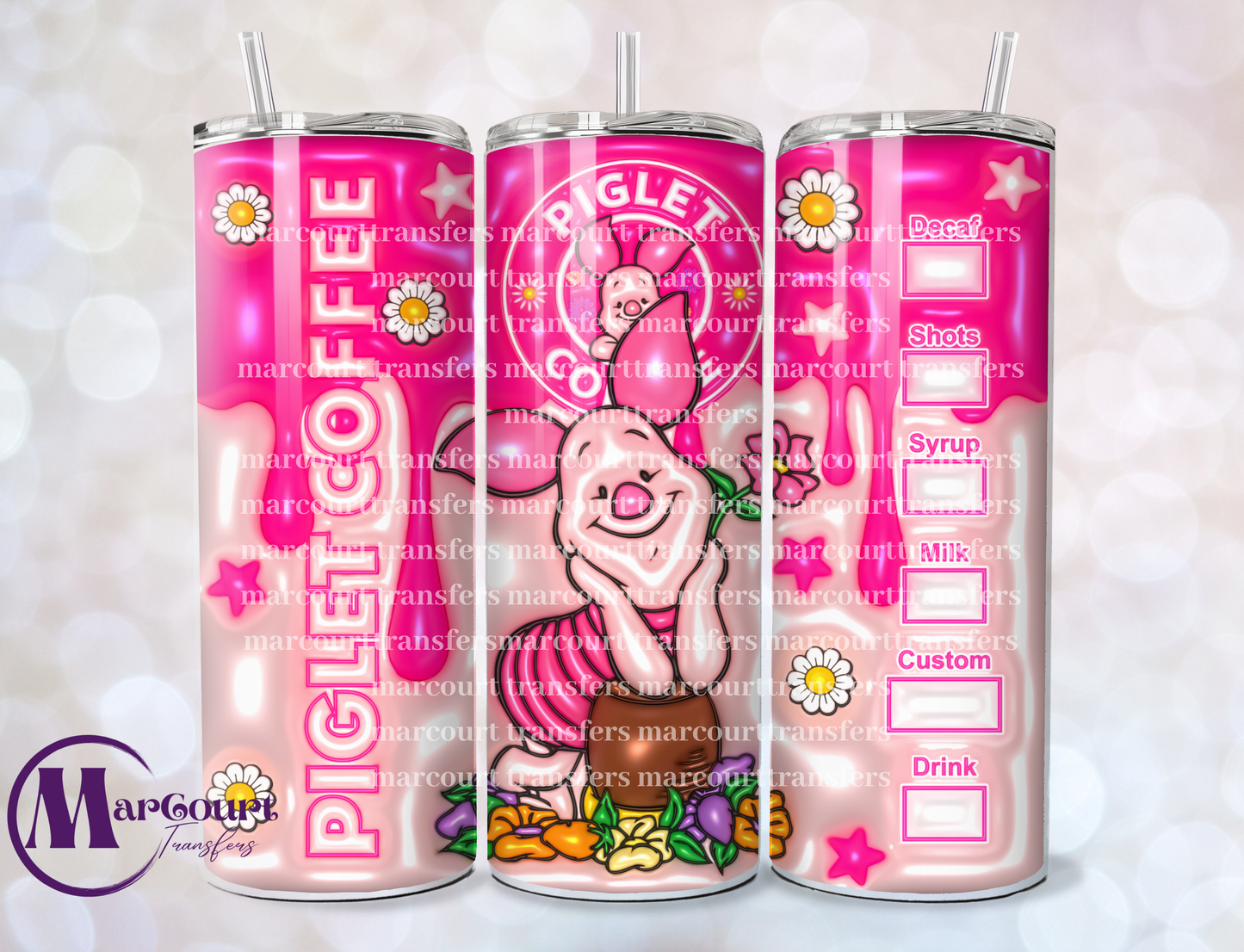 PIGLET INFLATED-SKINNY TUMBLER TRANSFER (SUBLIMATION)