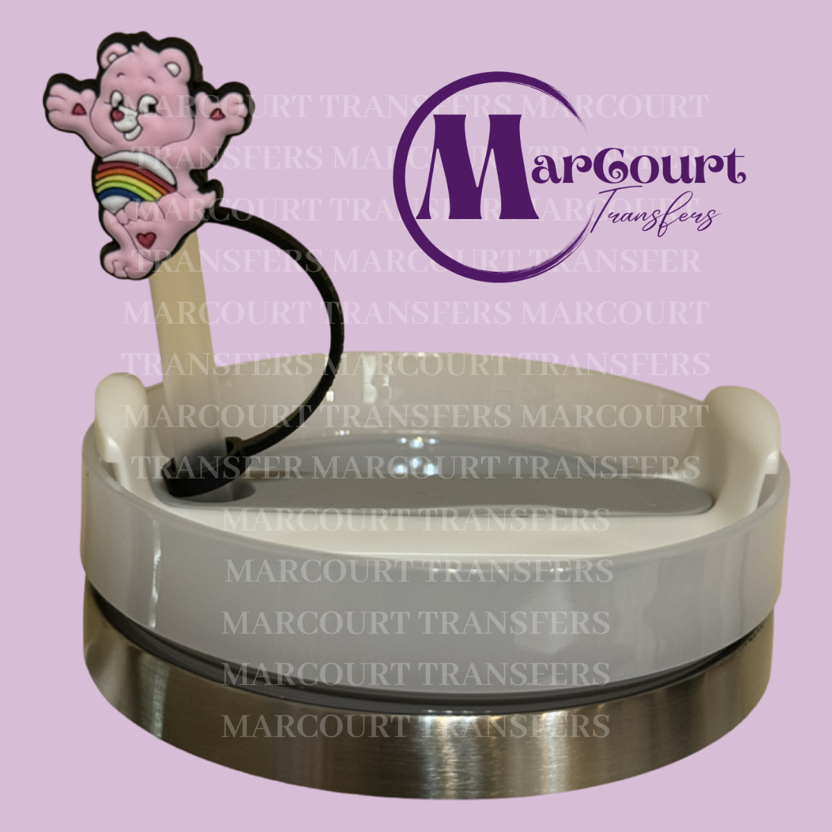 CARE BEAR (PINK)-STRAW TOPPER