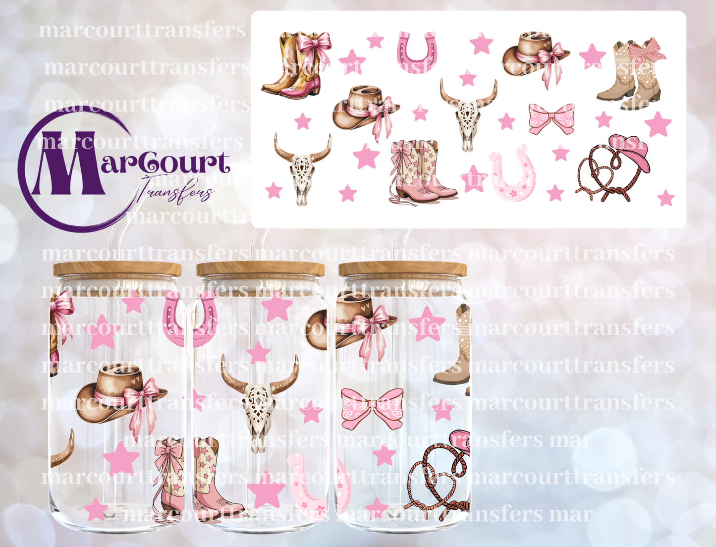 PINK COUNTRY THINGS-16 0Z-UV DTF CUP WRAP