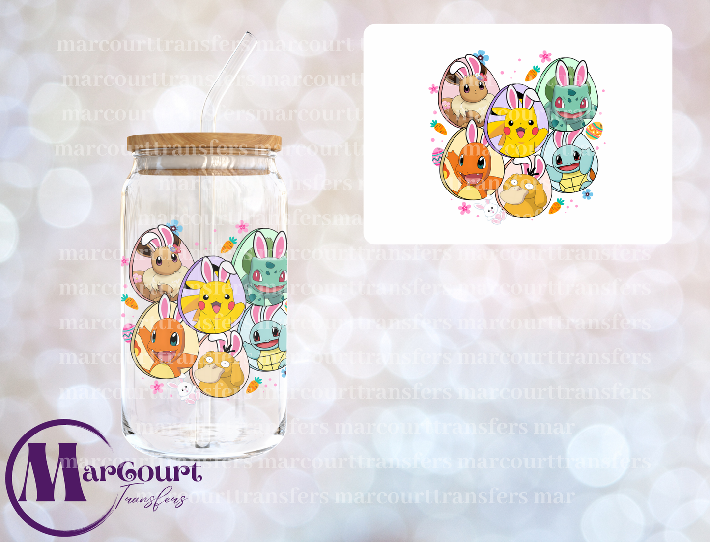 POKEMON FRIENDS EASTER-DECAL-UV DTF CUP WRAP