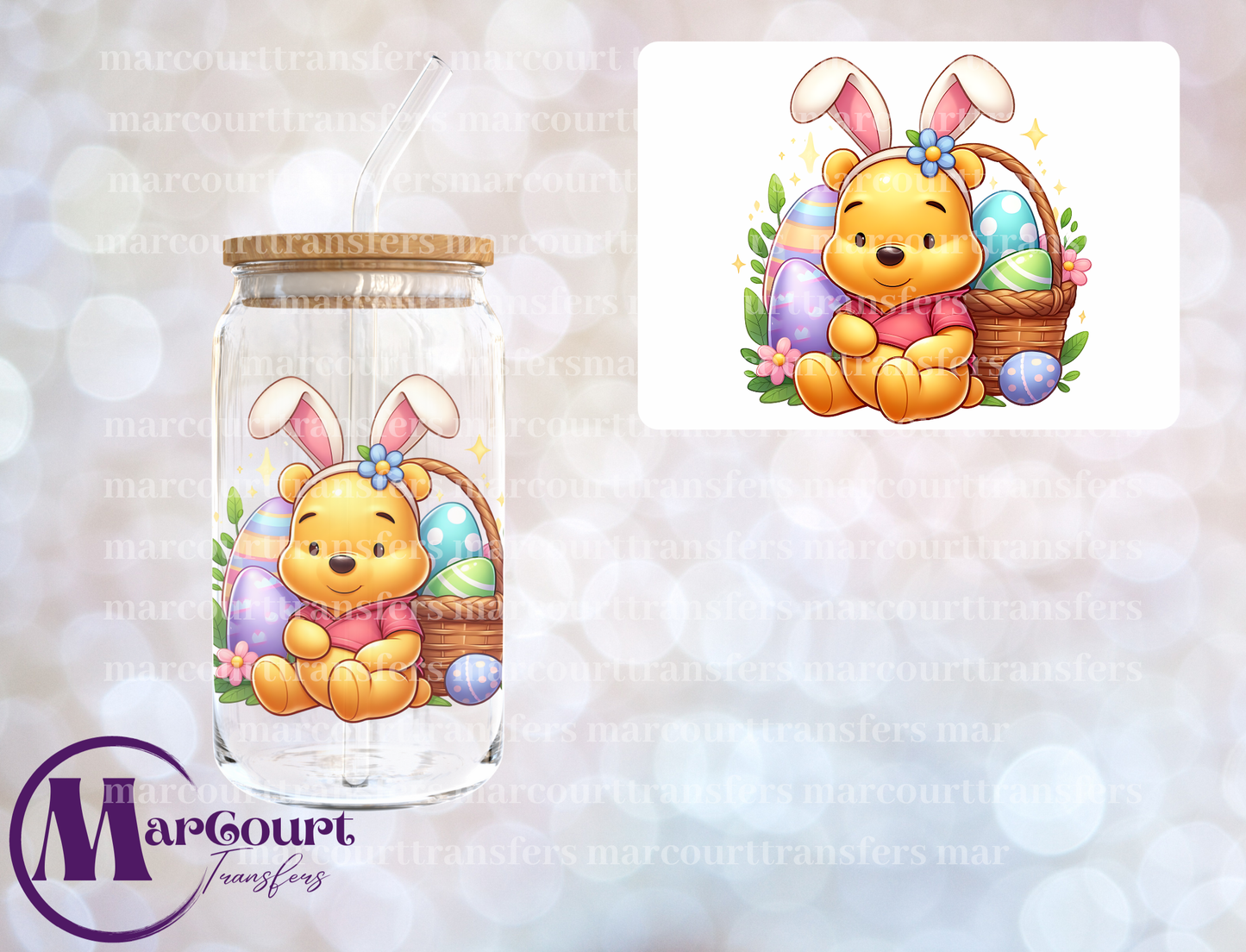 POOH EASTER-DECAL-UV DTF CUP WRAP