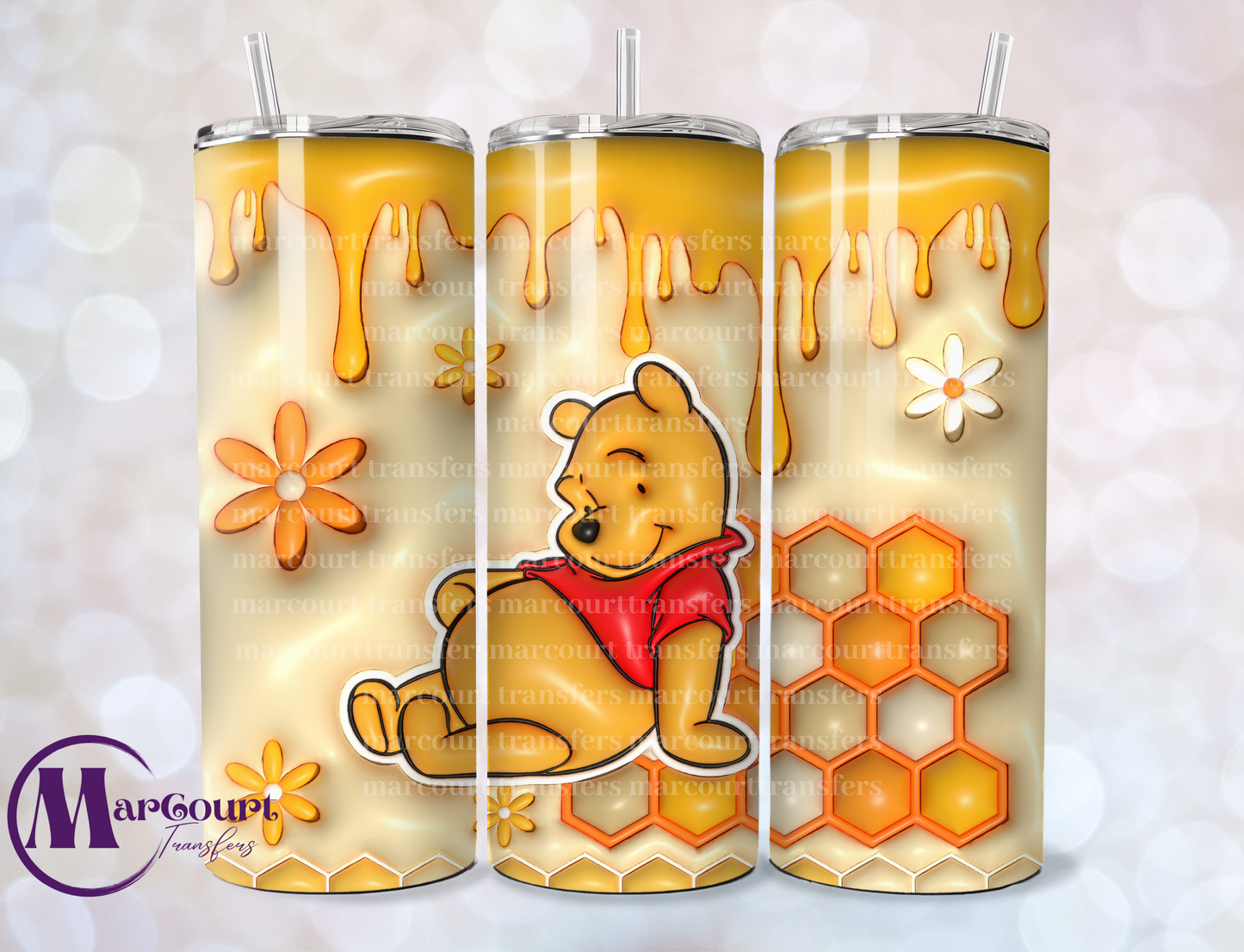 POOH HONEY DRIP-SKINNY TUMBLER TRANSFER (SUBLIMATION)