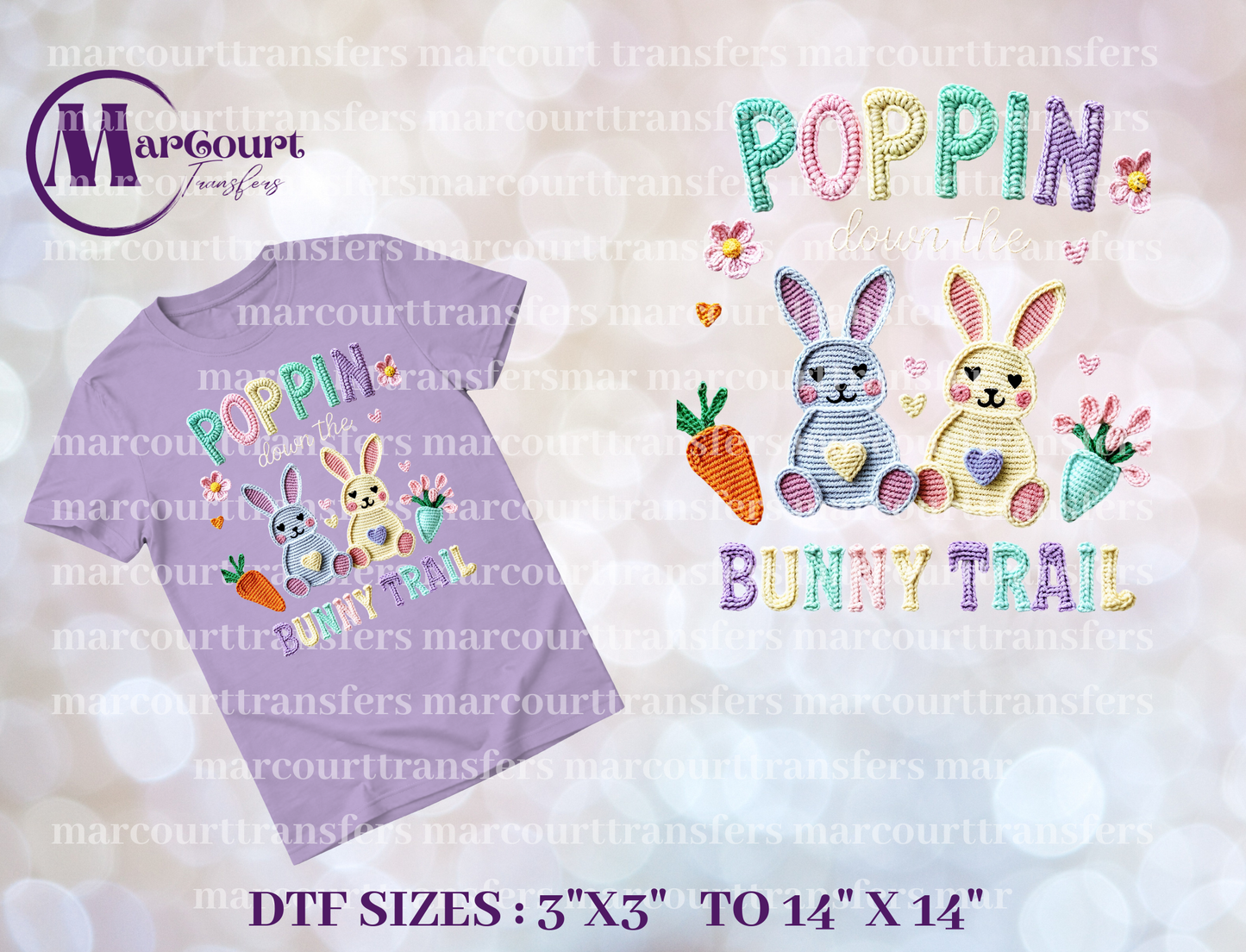 DTF-POPPIN DOWN THE BUNNY TRAIL FAUX YARN