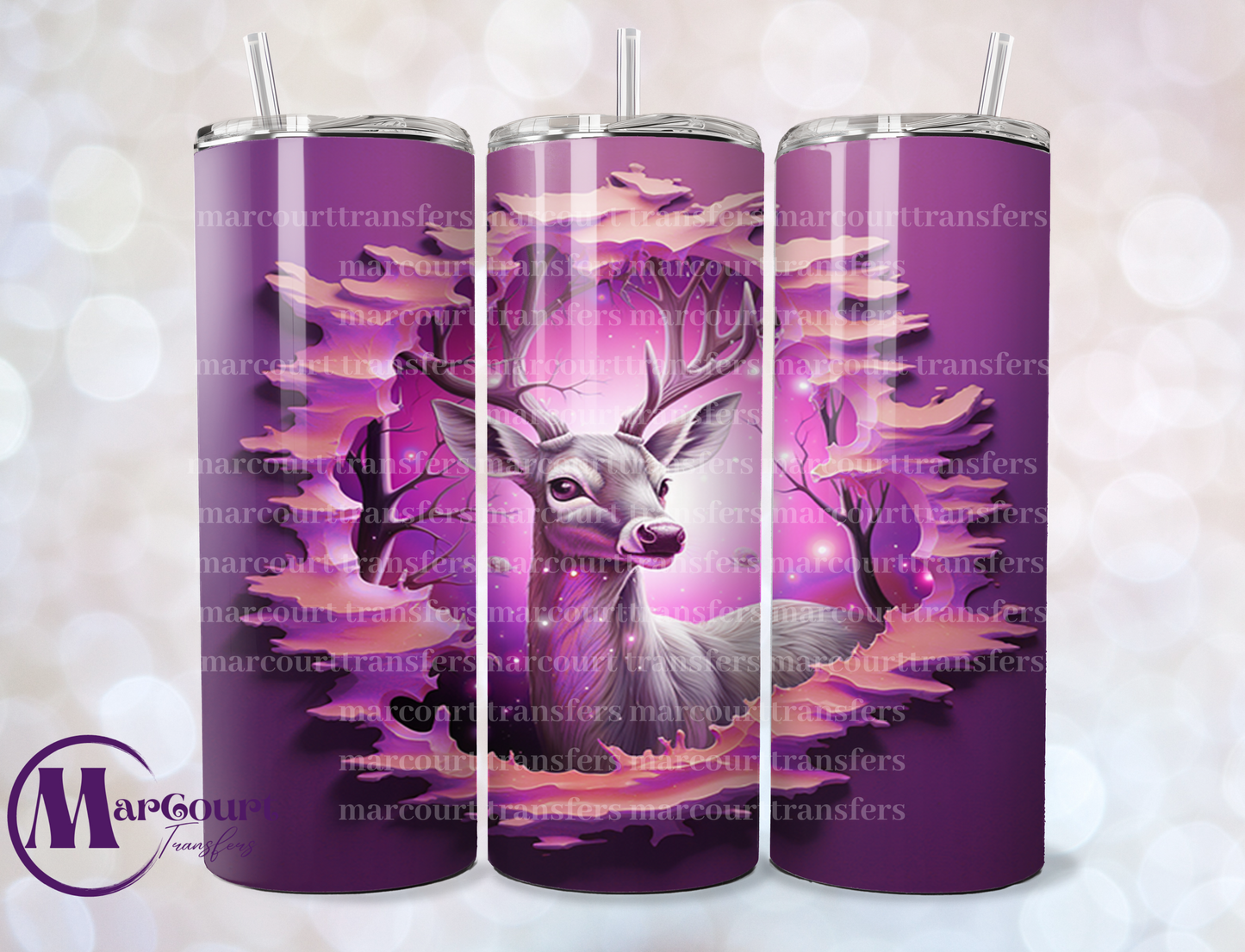 PURPLE DEER BREAKTHRU-SKINNY TUMBLER TRANSFER (SUBLIMATION)