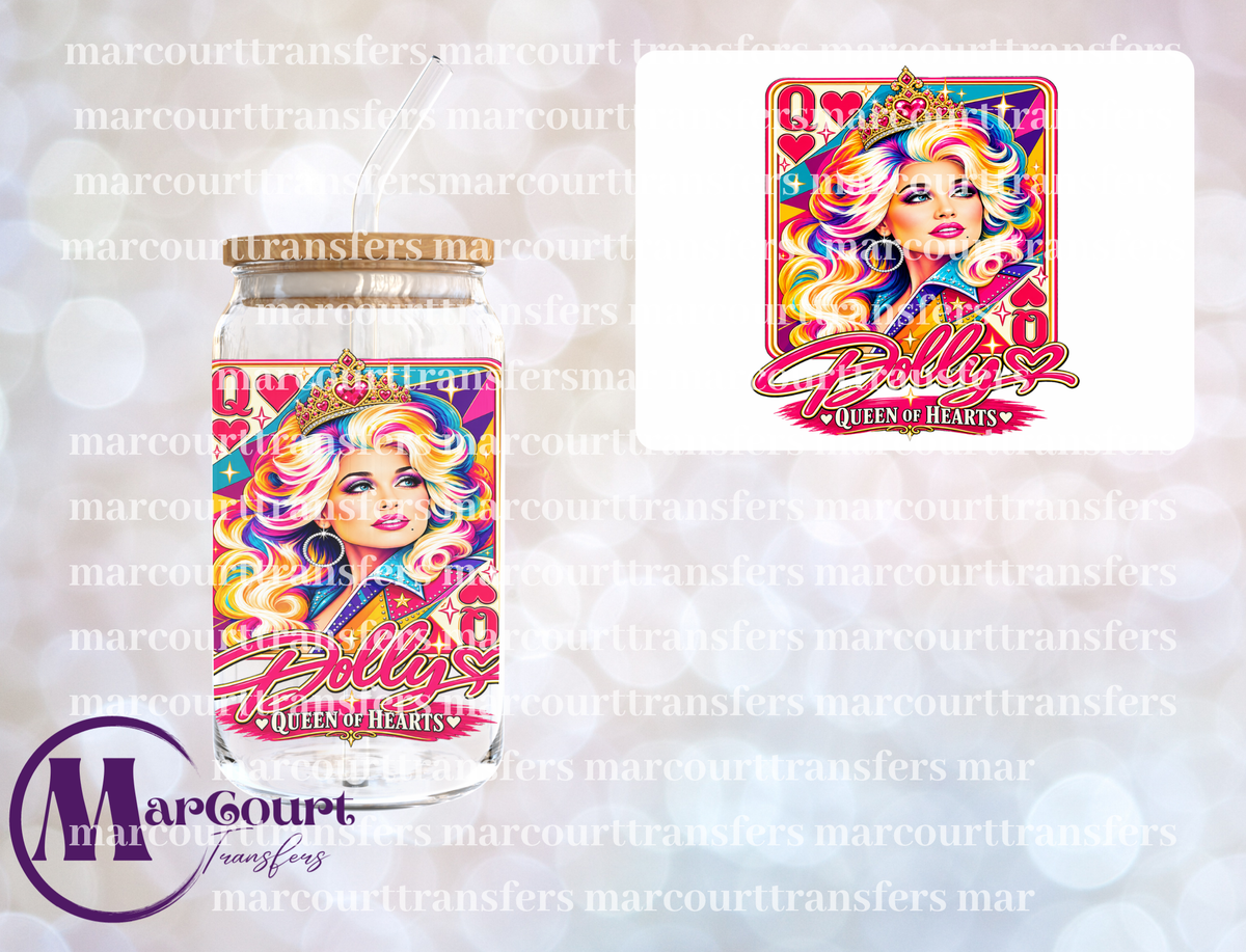 QUEEN OF HEARTS DOLLY-UV DTF CUP WRAP