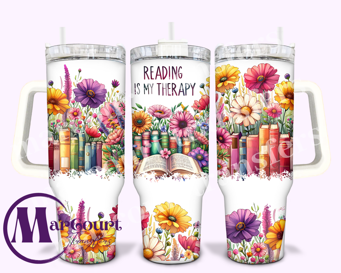 READING IS MY THERAPY 2-40 0Z-UV DTF CUP WRAP