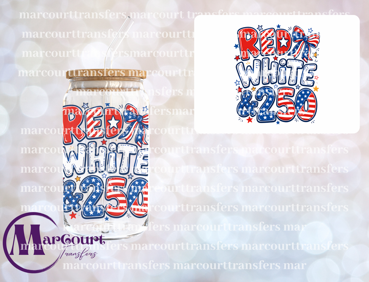 RED WHITE AND 250-UV DTF CUP WRAP