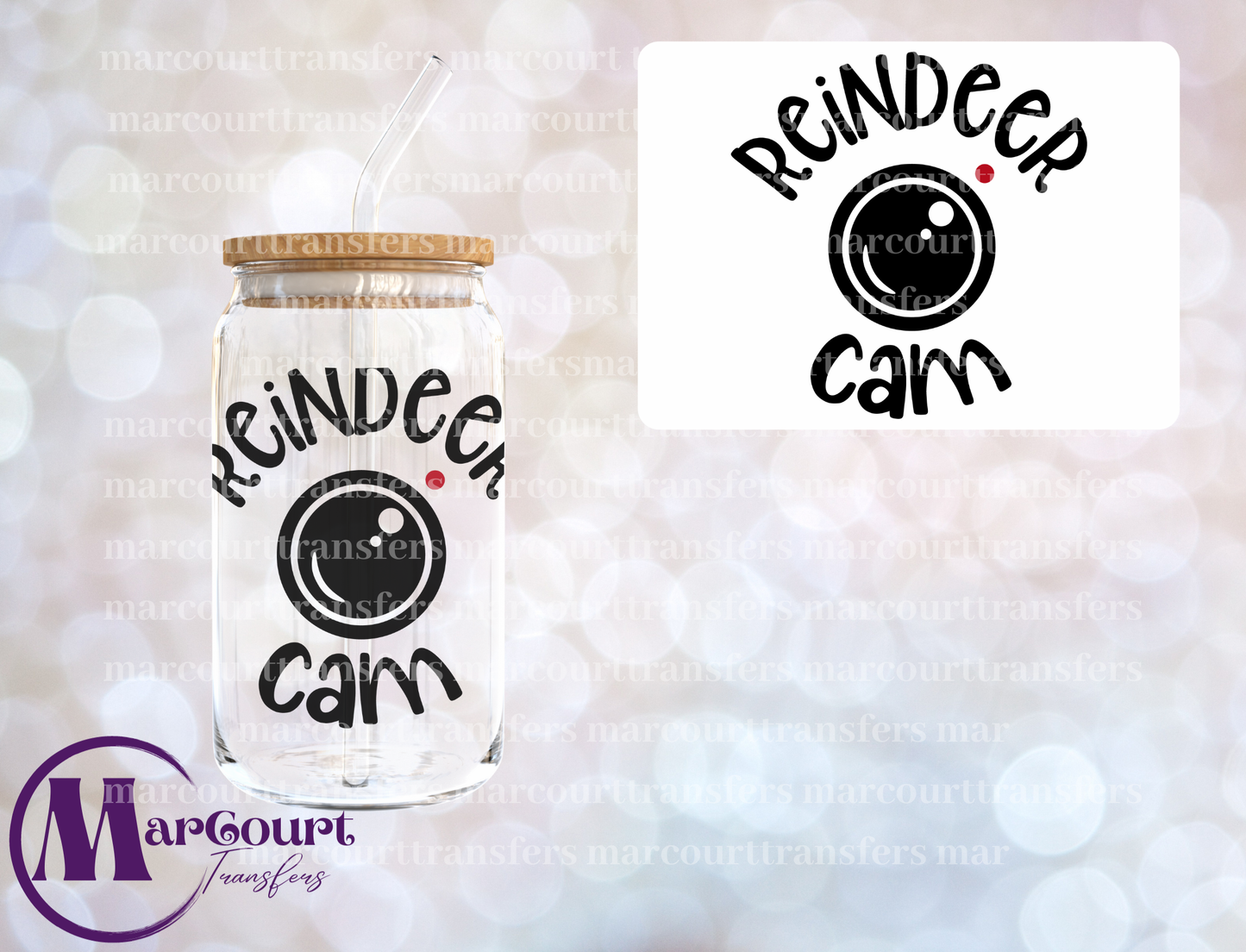 REINDEER CAM-DECAL-UV DTF CUP WRAP