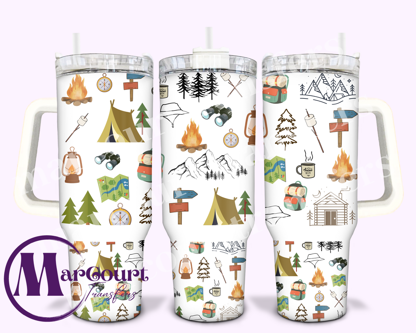 RETRO CAMPING-40 0Z-UV DTF CUP WRAP