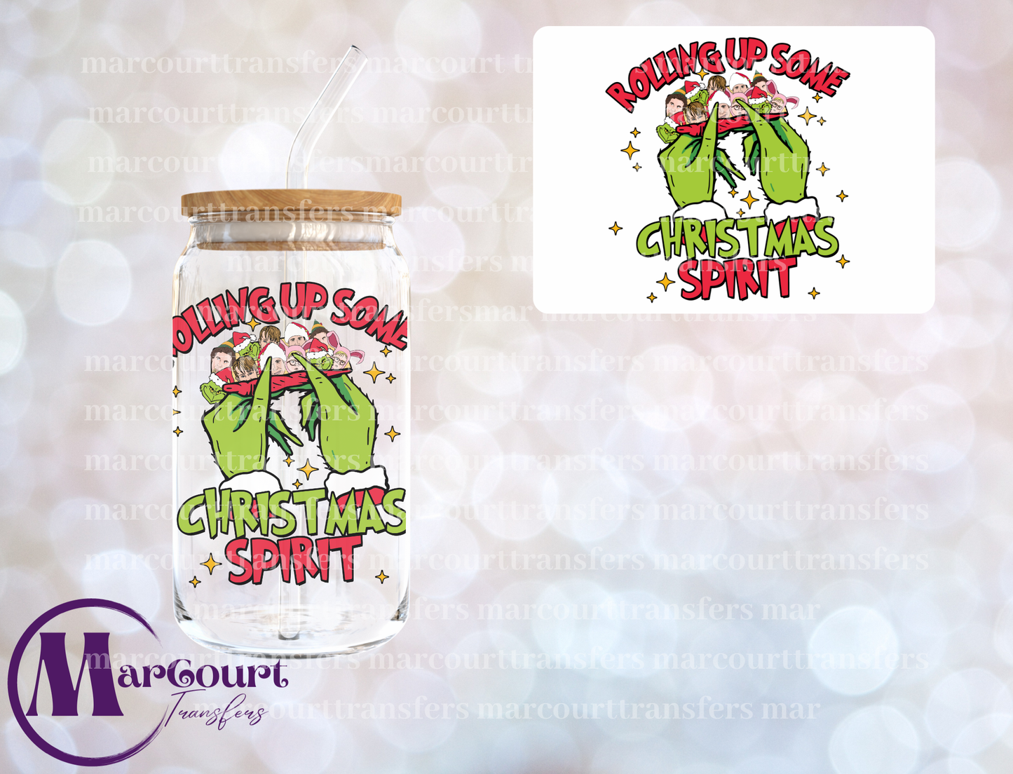 ROLLING UP SOME CHRISTMAS SPIRIT MOVIES-DECAL-UV DTF CUP WRAP