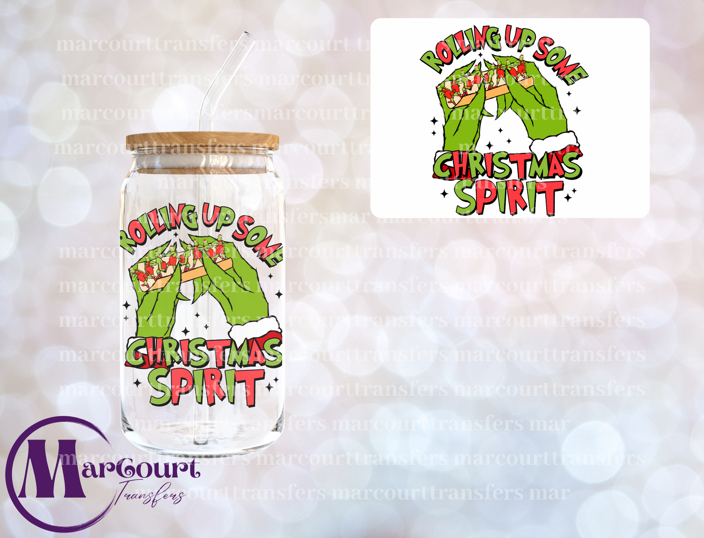 ROLLING UP SOME CHRISTMAS SPIRIT RED GRINCHES-DECAL-UV DTF CUP WRAP