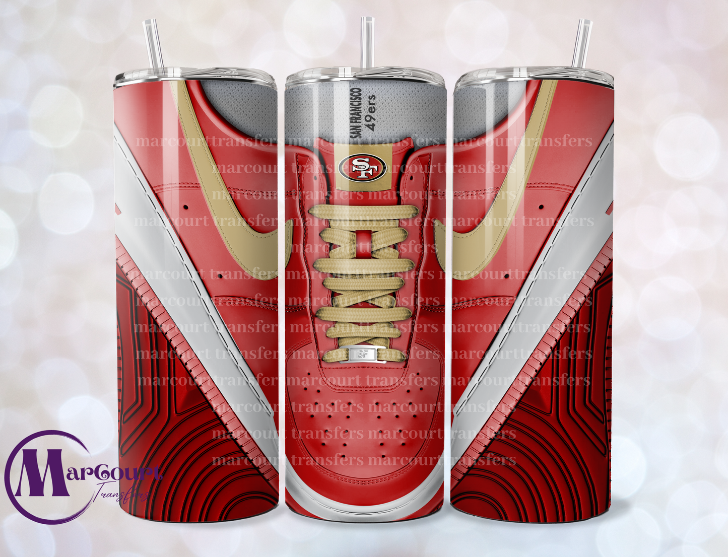 SAN FRANCISCO 49ERS AIR FORCE 1-SKINNY UV DTF TRANSFER