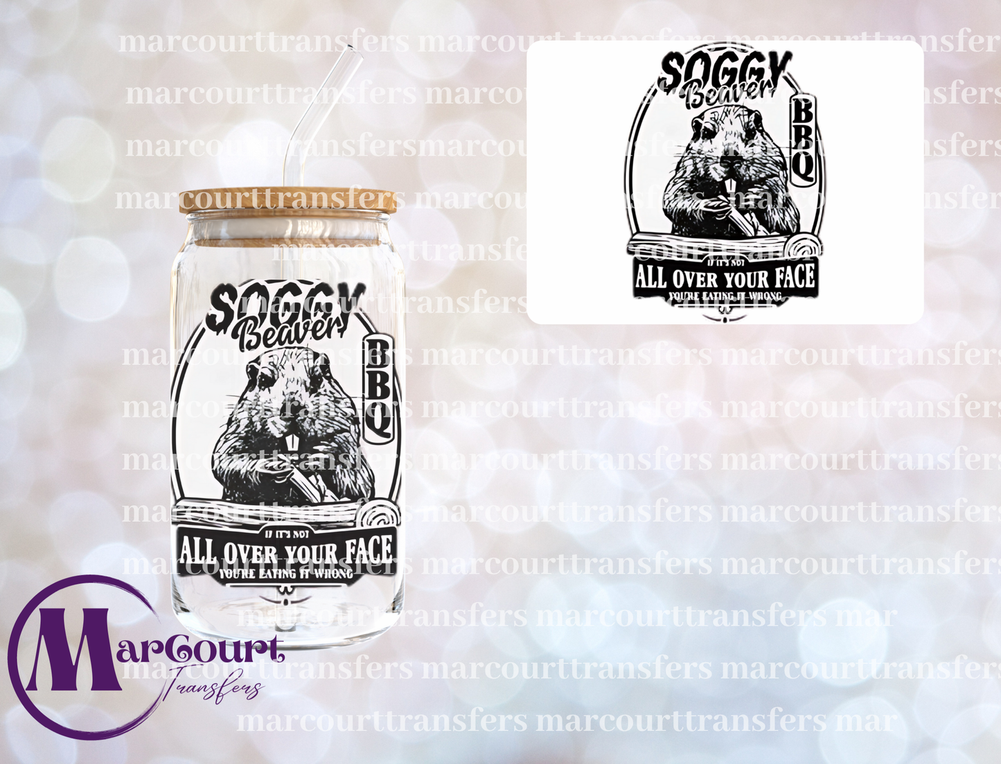 SOGGY BEAVER-DECAL-UV DTF CUP WRAP