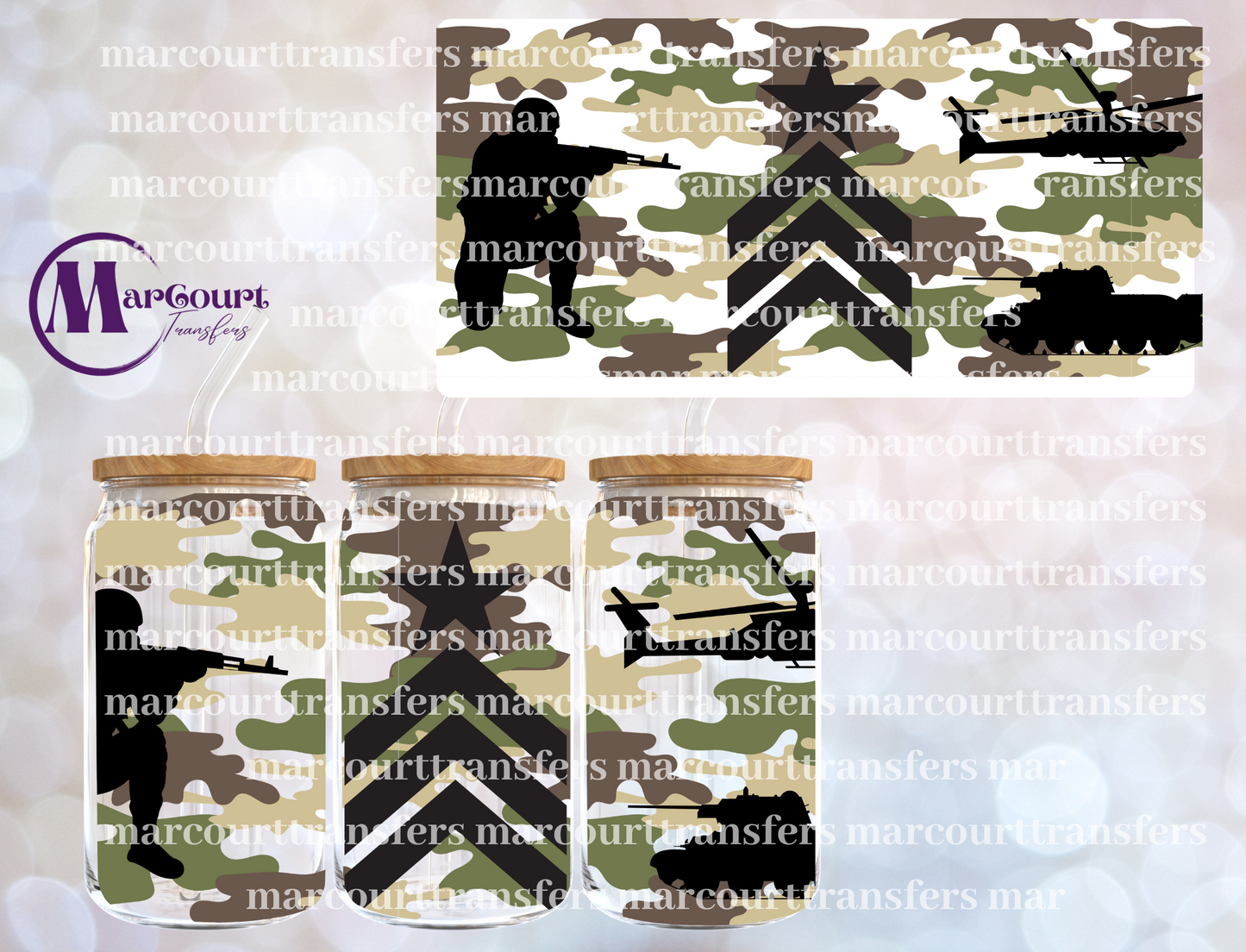 SOLDIER-16 0Z-UV DTF CUP WRAP