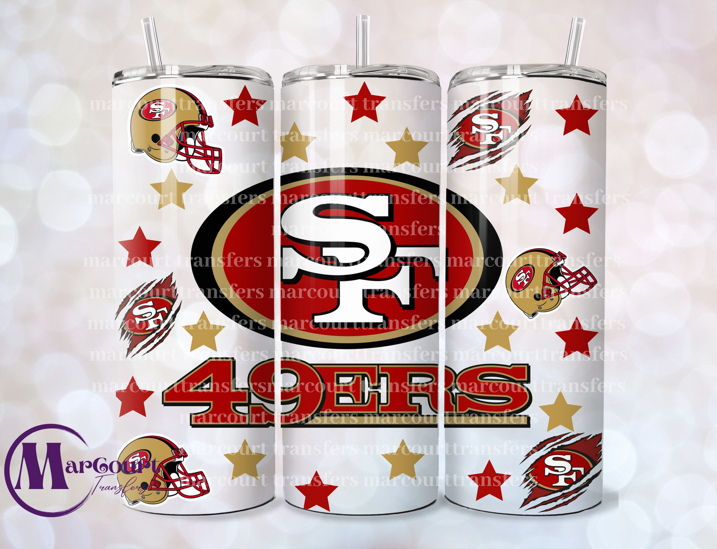 SAN FRANCISCO 49ERS-20-SKINNY SUBLIMATION TUMBLER TRANSFER
