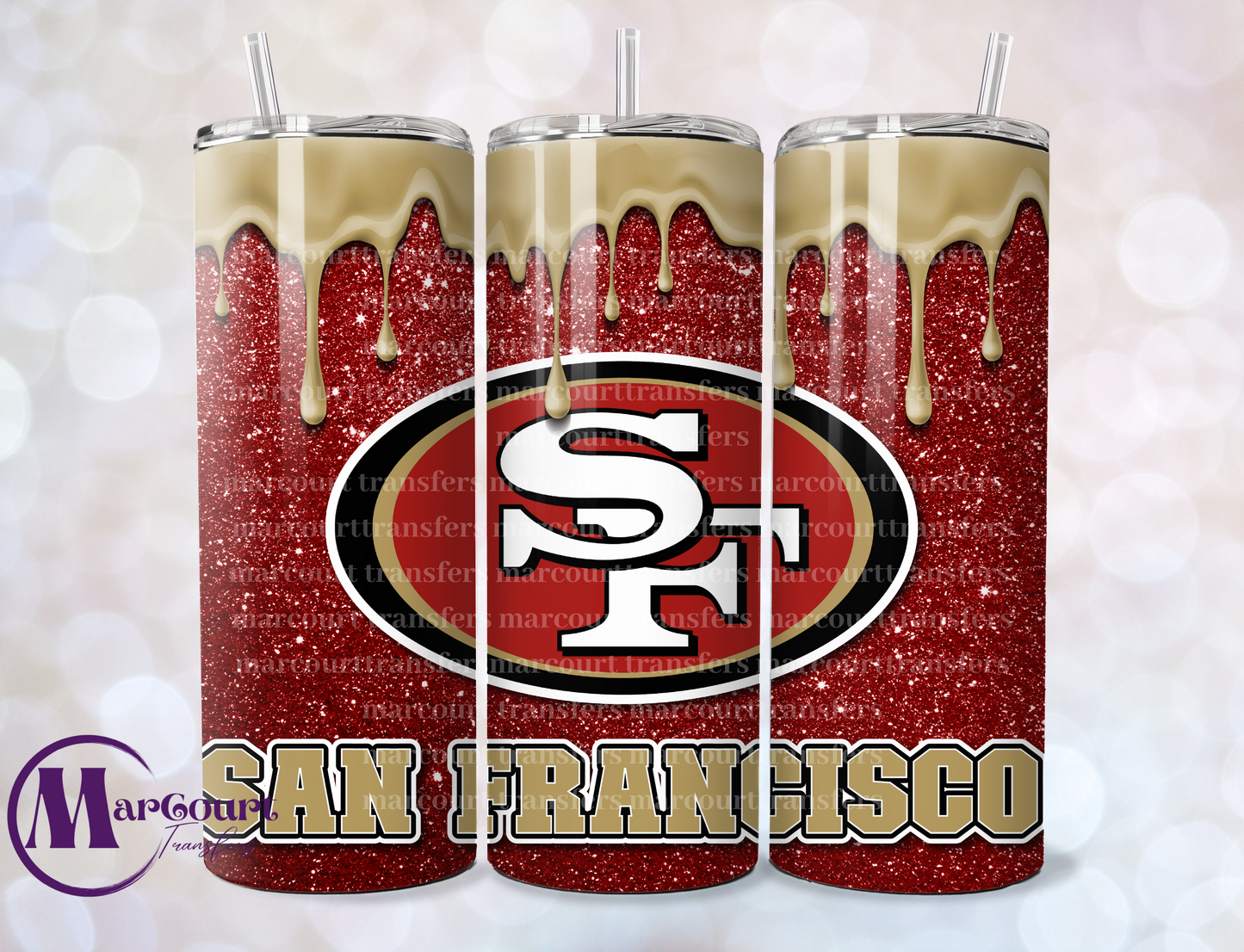 SAN FRANCISCO 49ERS DRIP-20-SKINNY SUBLIMATION TUMBLER TRANSFER