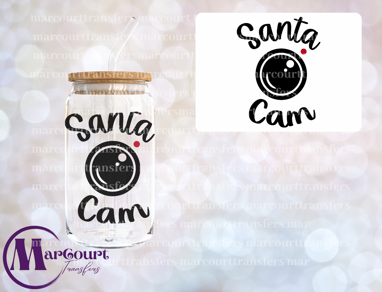 SANTA CAM-DECAL-UV DTF CUP WRAP