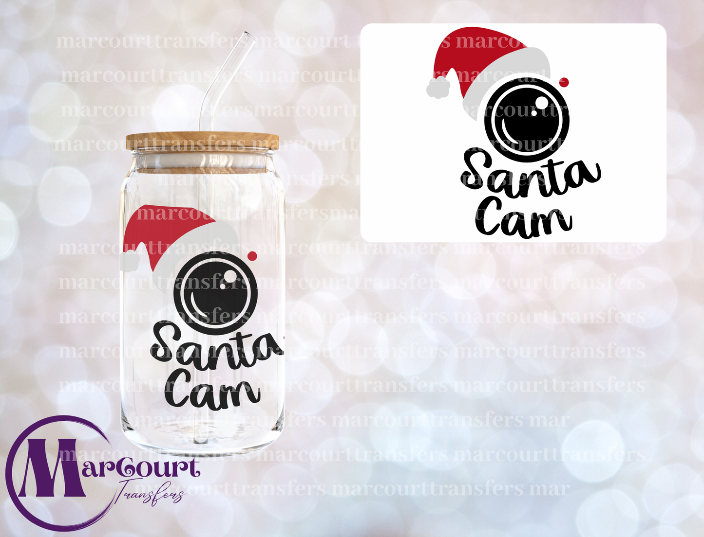 SANTA CAM HAT-DECAL-UV DTF CUP WRAP