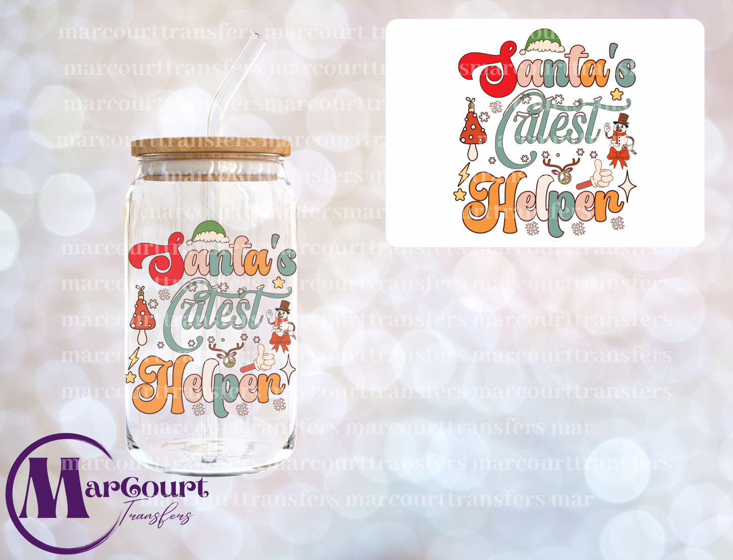 SANTA'S CUTEST HELPER-DECAL-UV DTF CUP WRAP