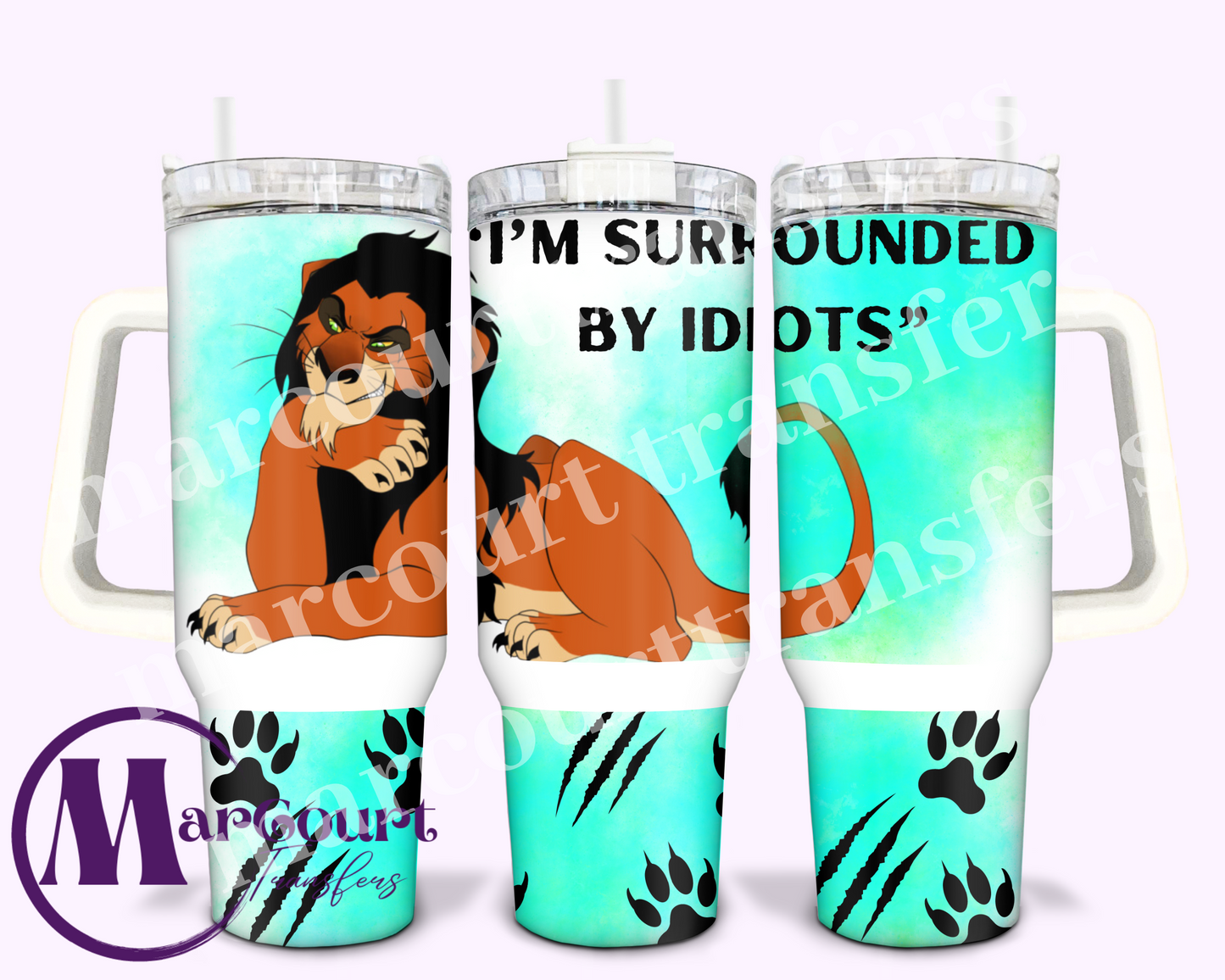 SCAR LION KING-40 0Z-UV DTF CUP WRAP