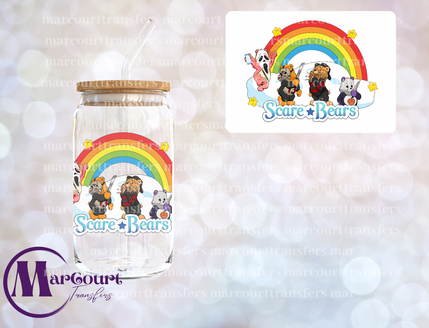 SCARE BEARS-DECAL-UV DTF CUP WRAP