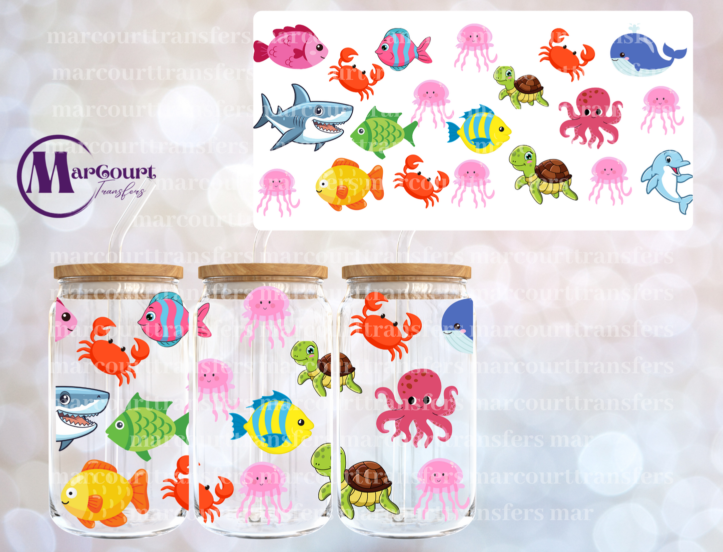 SEA LIFE-16 0Z-UV DTF CUP WRAP