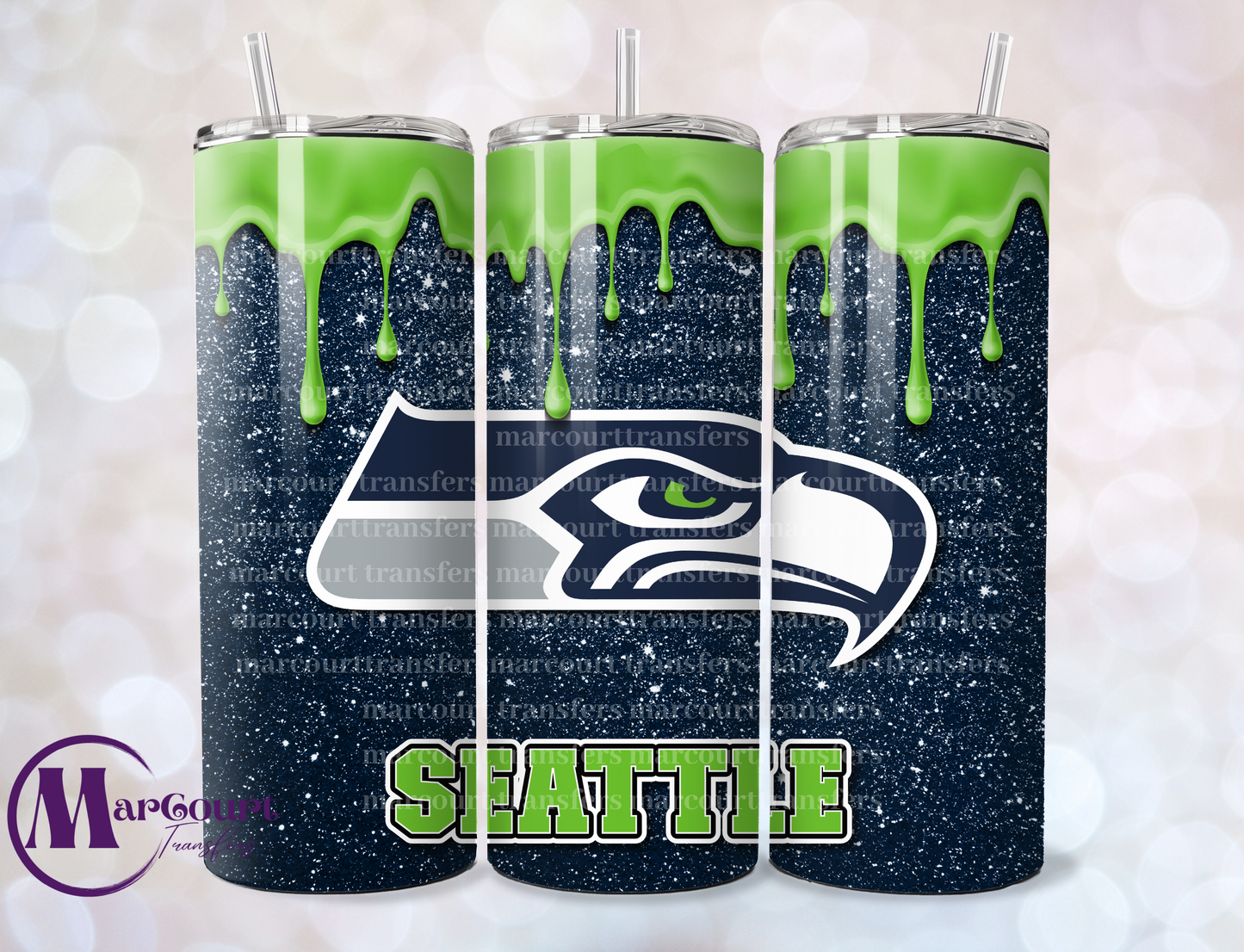 SEATTLE SEAHAWKS DRIP-20-SKINNY SUBLIMATION TUMBLER TRANSFER