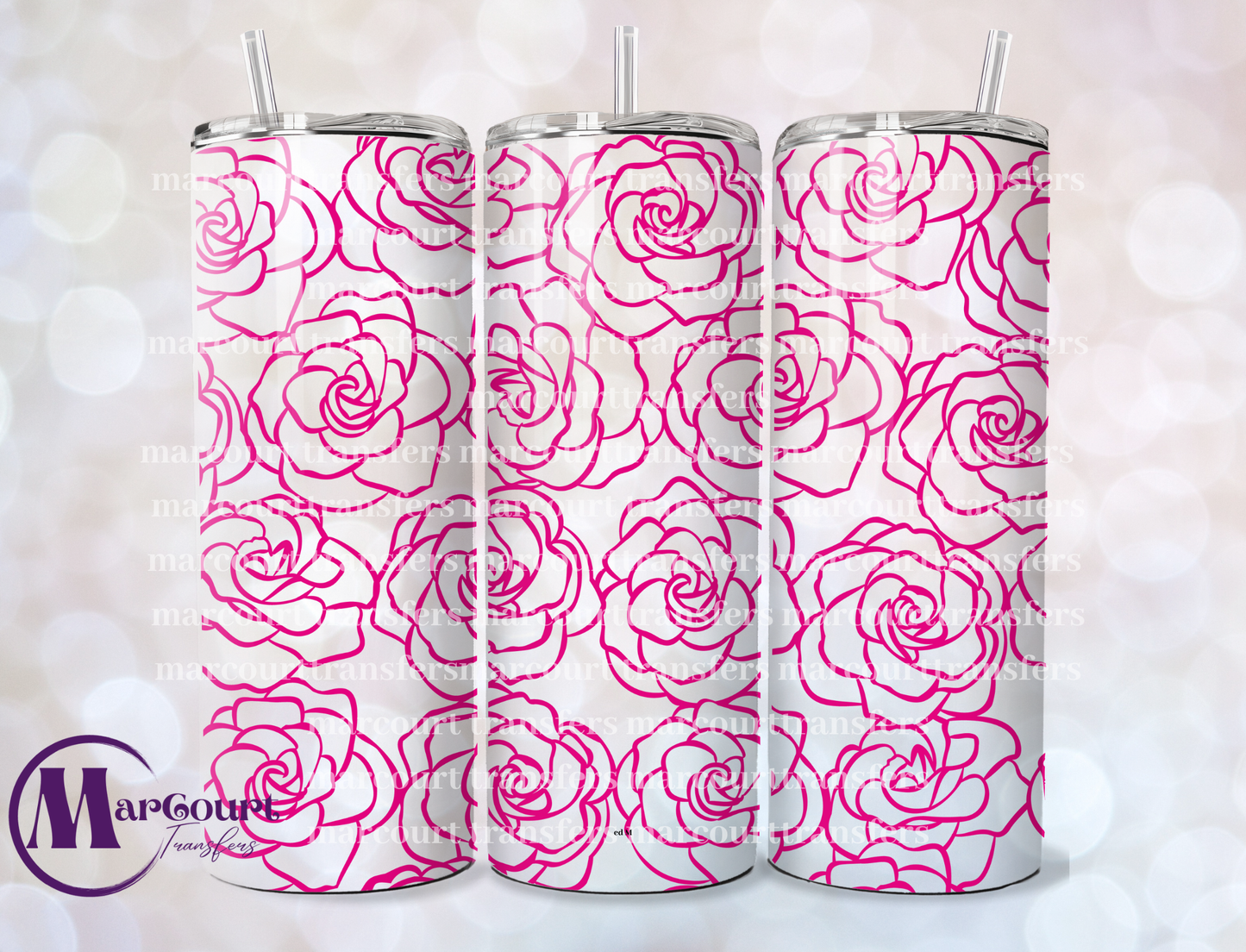 SEAMLESS ROSE-20 OZ-UV DTF CUP WRAP