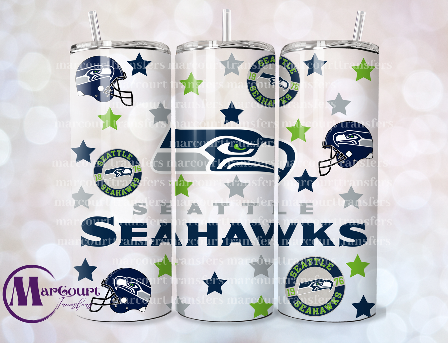 SEATTLE SEAHAWKS-20-SKINNY SUBLIMATION TUMBLER TRANSFER