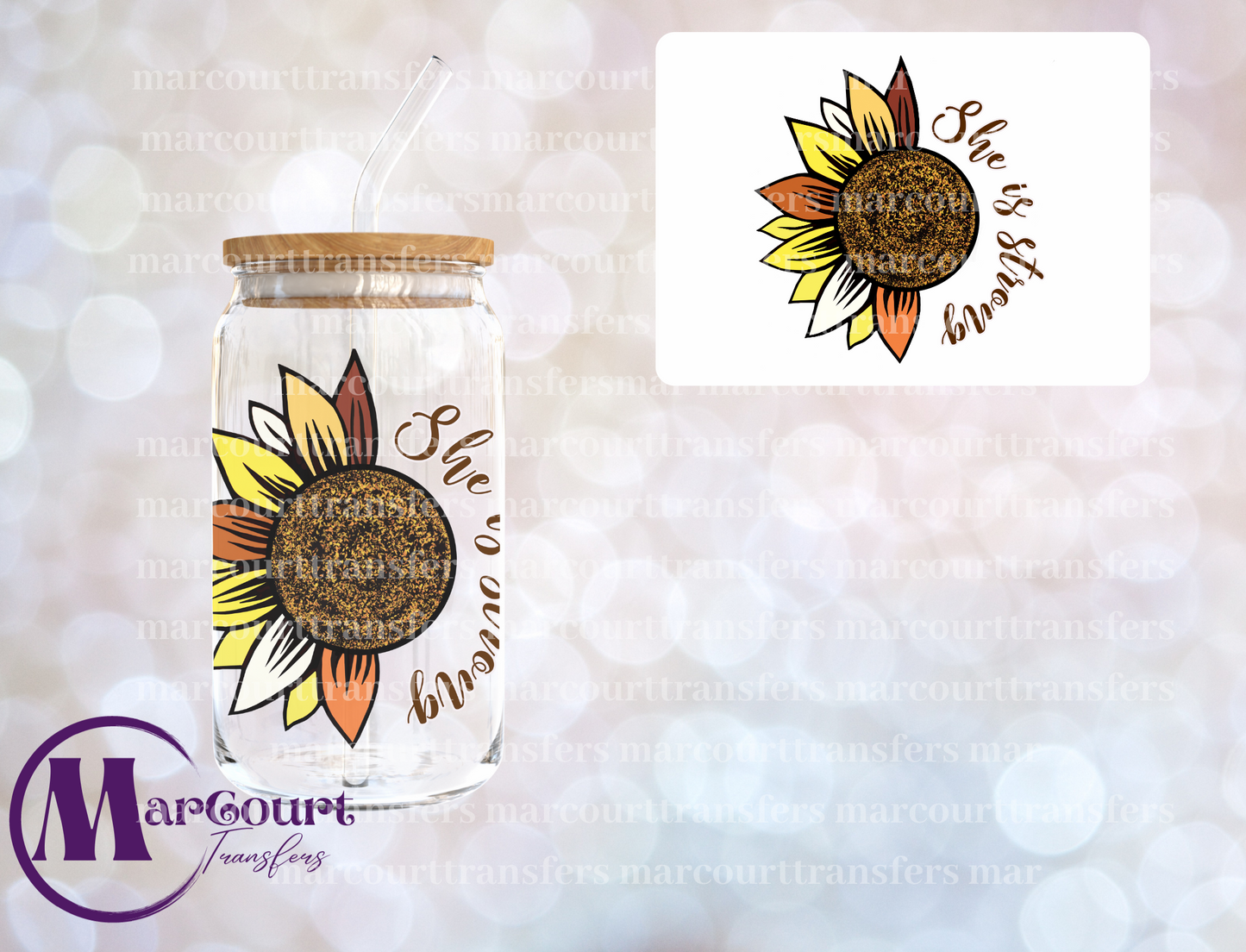 SHE IS STRONG-UV DTF CUP WRAP