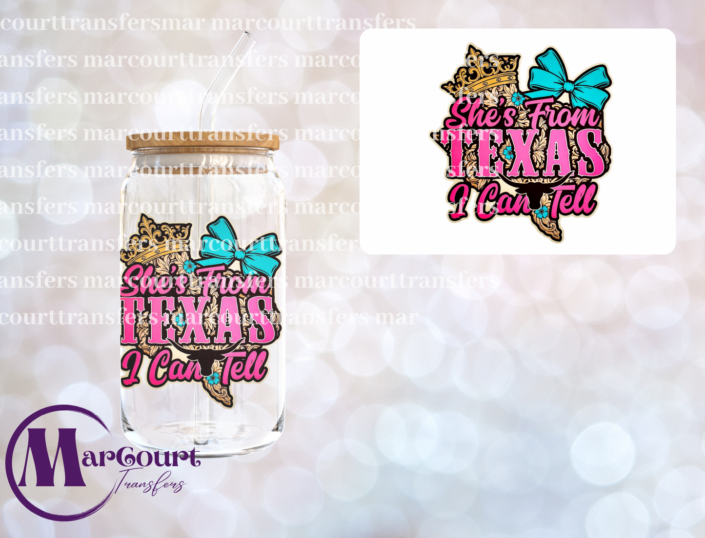 SHES FROM TEXAS QUEEN-UV DTF CUP WRAP