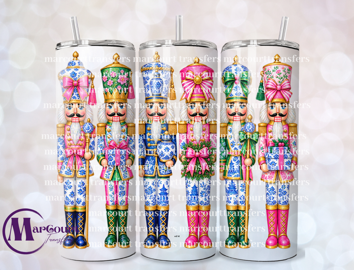 SIX CHINOISERIE NUTCRACKER SOLDIERS-SKINNY TUMBLER TRANSFER (SUBLIMATION)