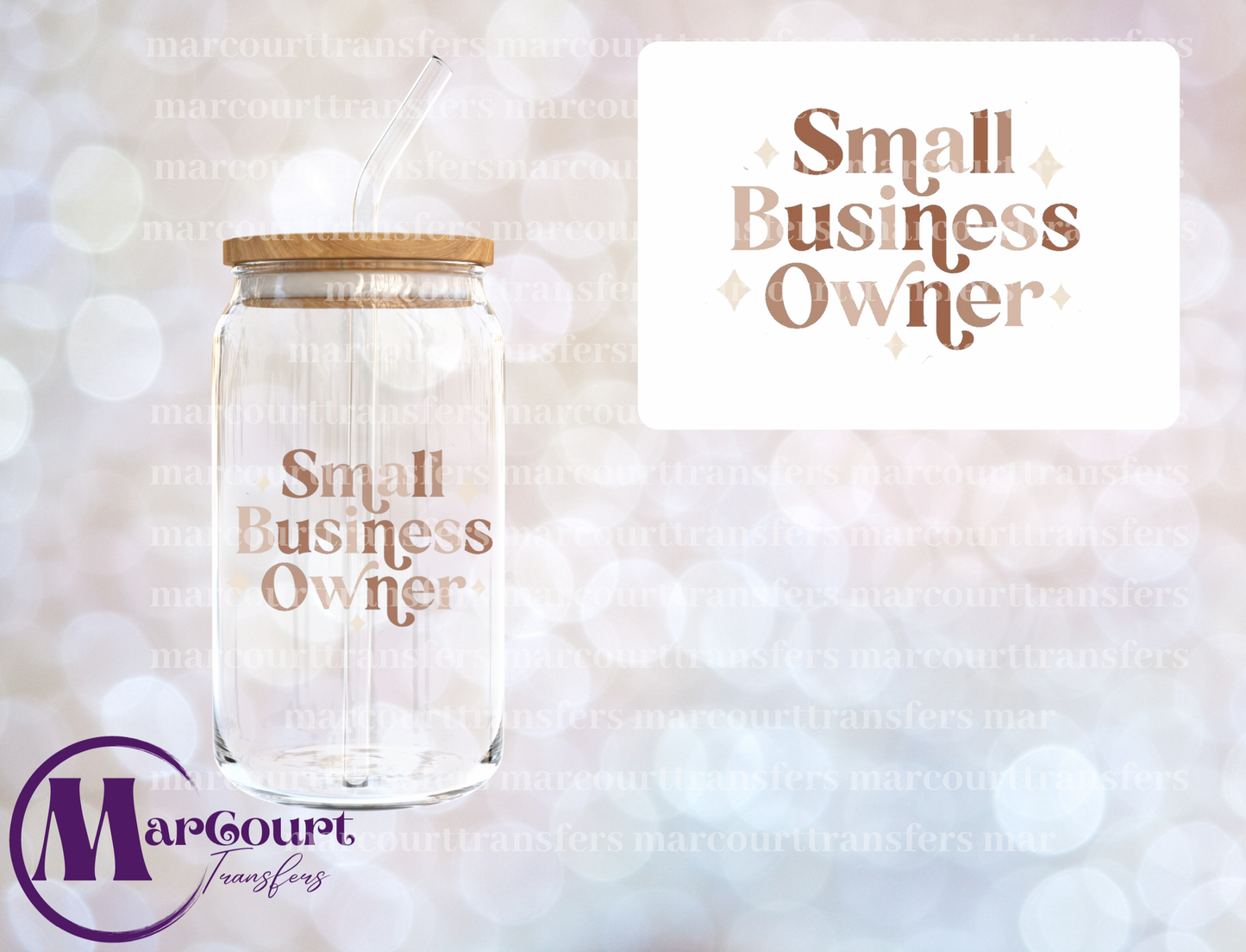 SMALL BUSINESS OWNER RETRO-DECAL-UV DTF CUP WRAP