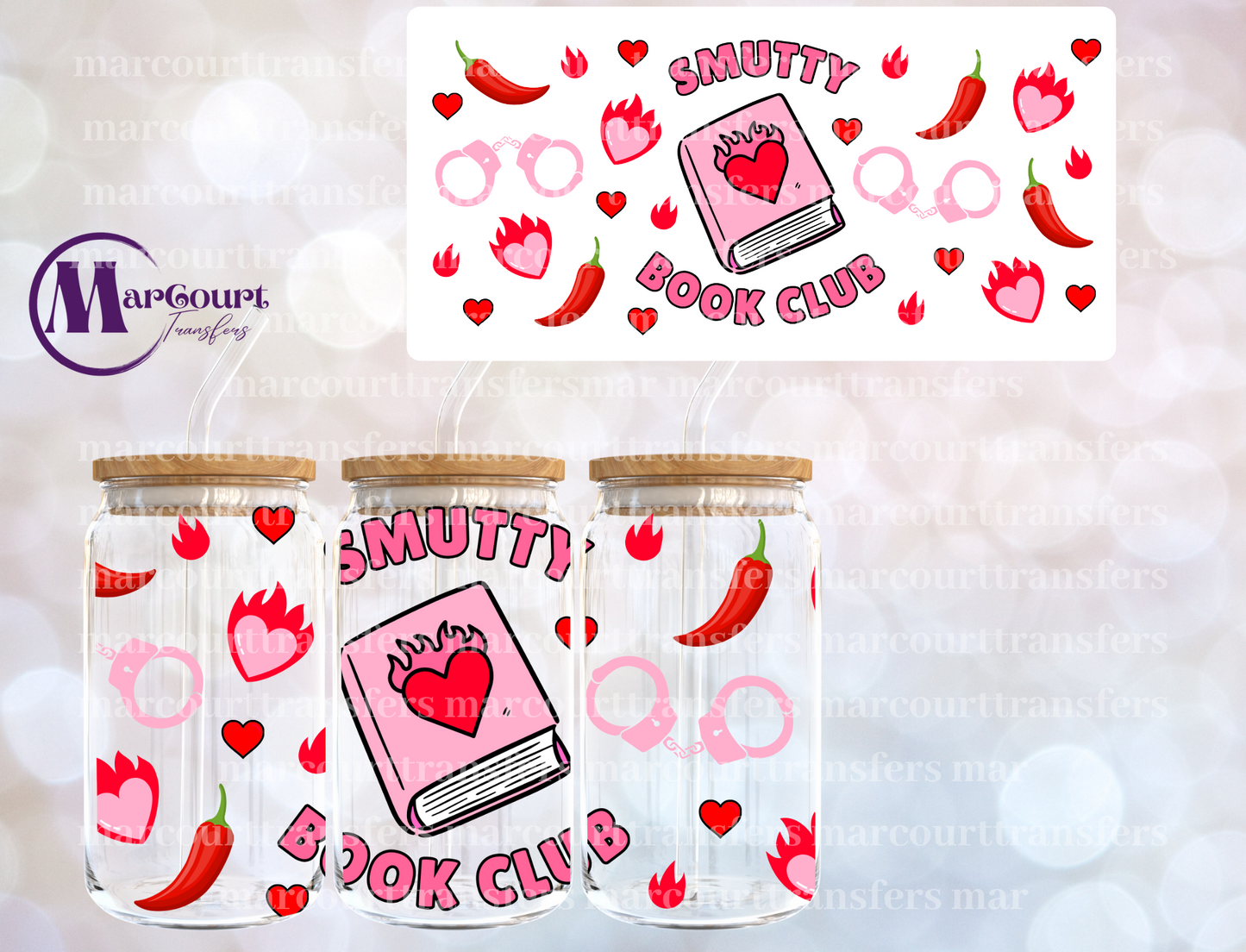 SMUTTY BOOK CLUB-16 0Z-UV DTF CUP WRAP