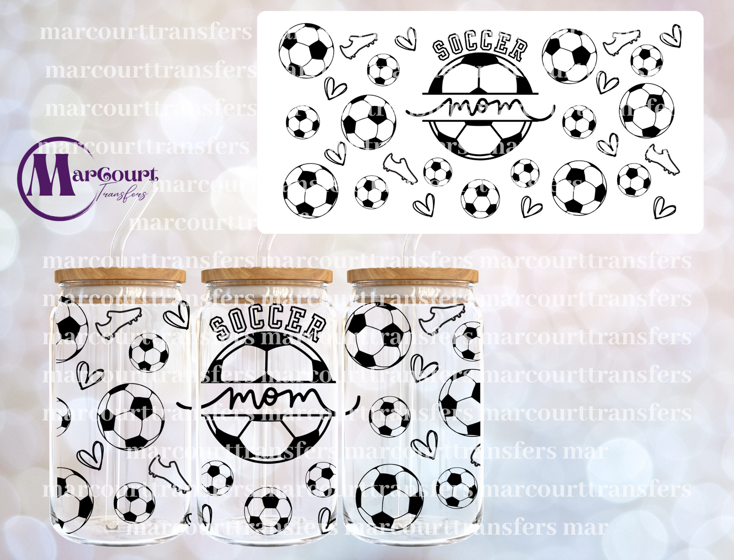 SOCCER MOM-16 0Z-UV DTF CUP WRAP