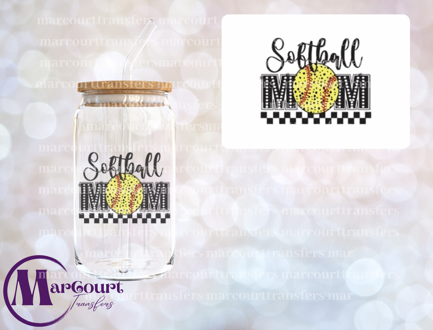 SOFTBALL MOM-DECAL-UV DTF CUP WRAP