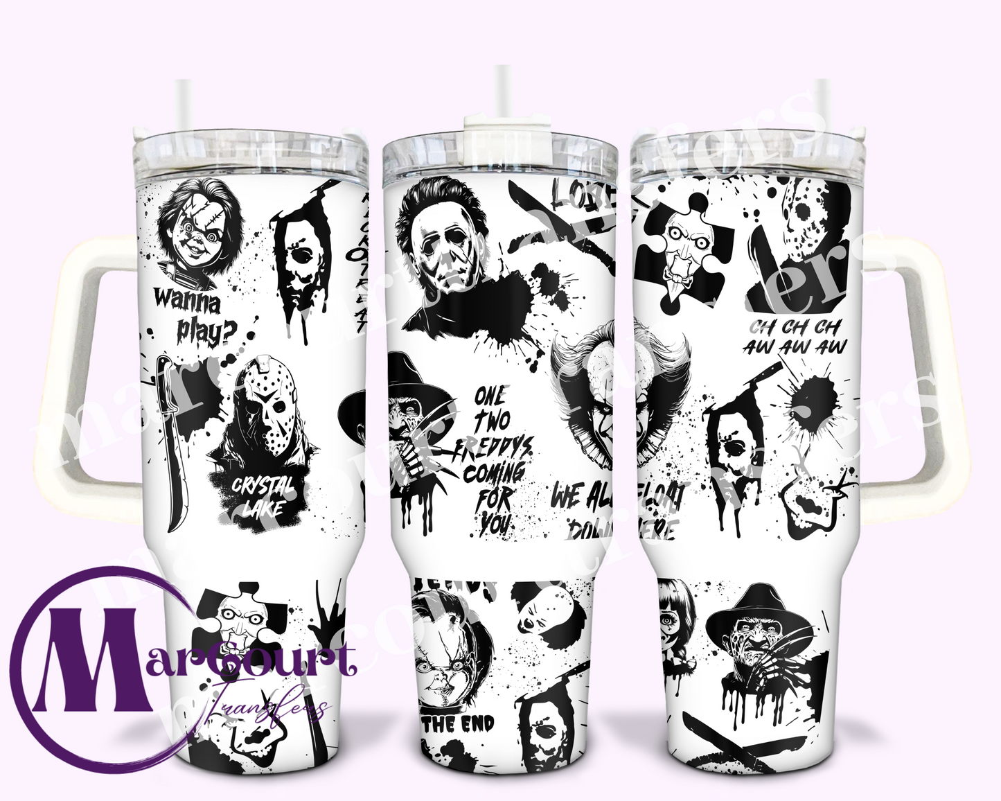 SPOOKY MOVIE VILLAINS-40 0Z-UV DTF CUP WRAP