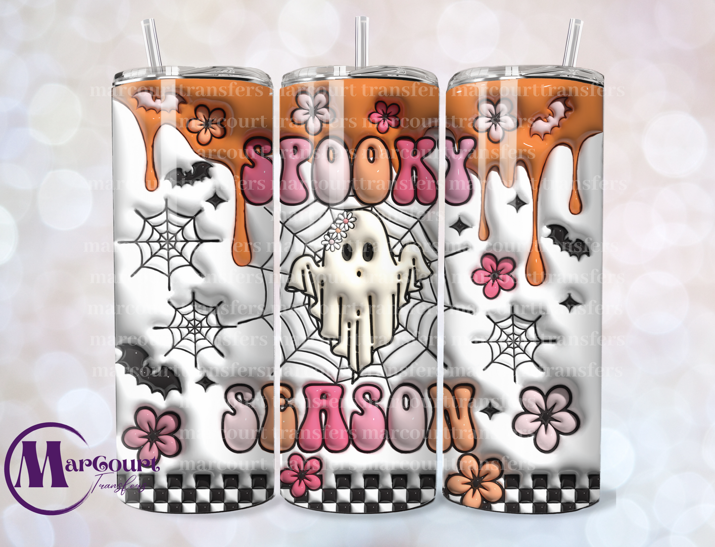 SPOOKY SEASON GHOST INFLATED-SKINNY TUMBLER TRANSFER