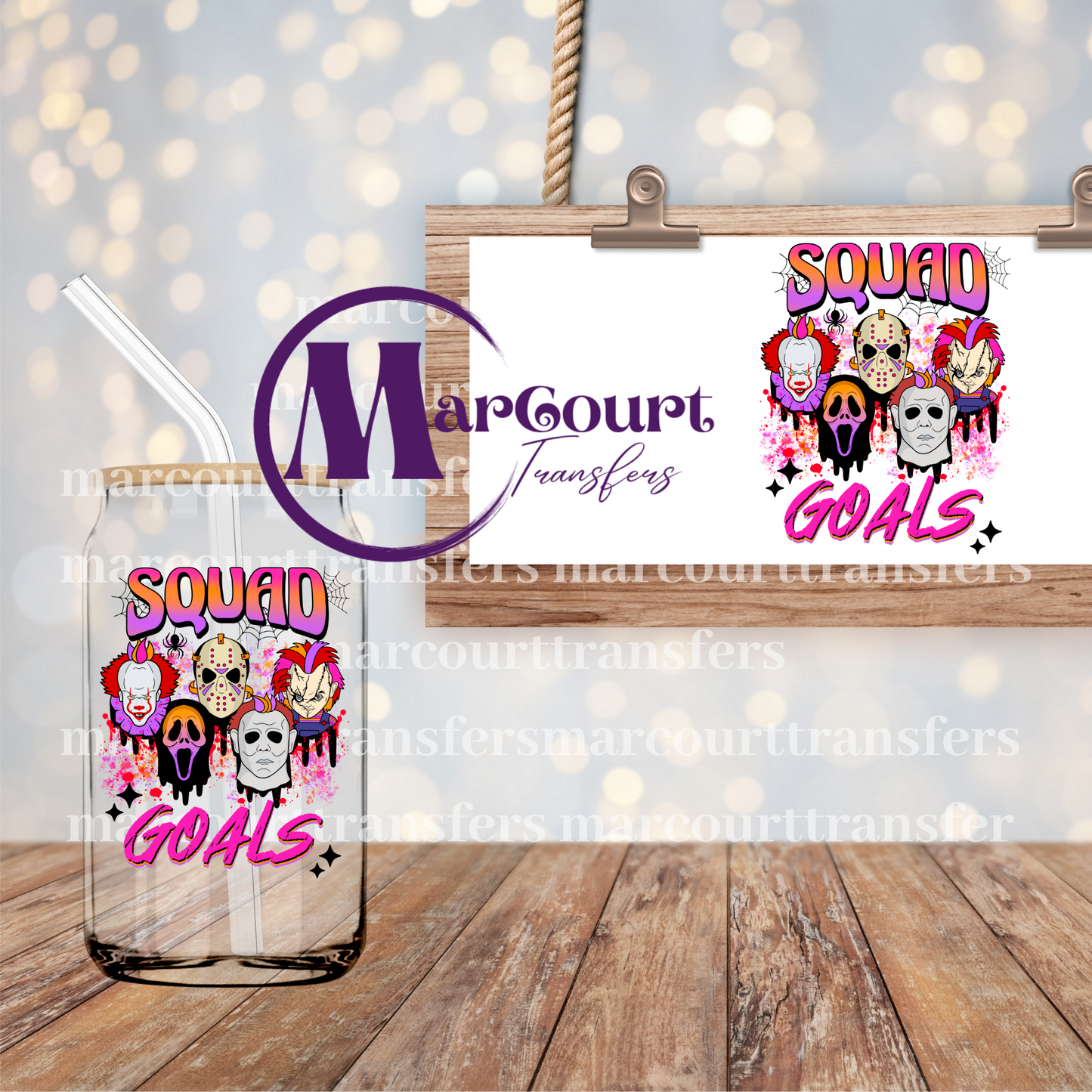 SQUAD GOALS HORROR GUYS-DECAL-UV DTF CUP WRAP