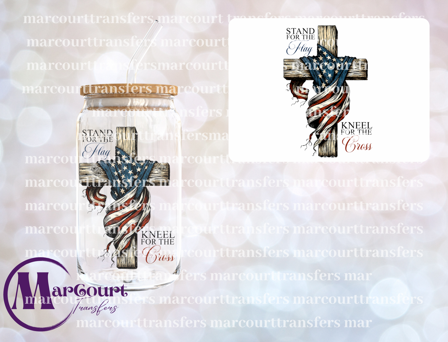 STAND FOR THE FLAG KNEEL FOR THE CROSS-UV DTF CUP WRAP