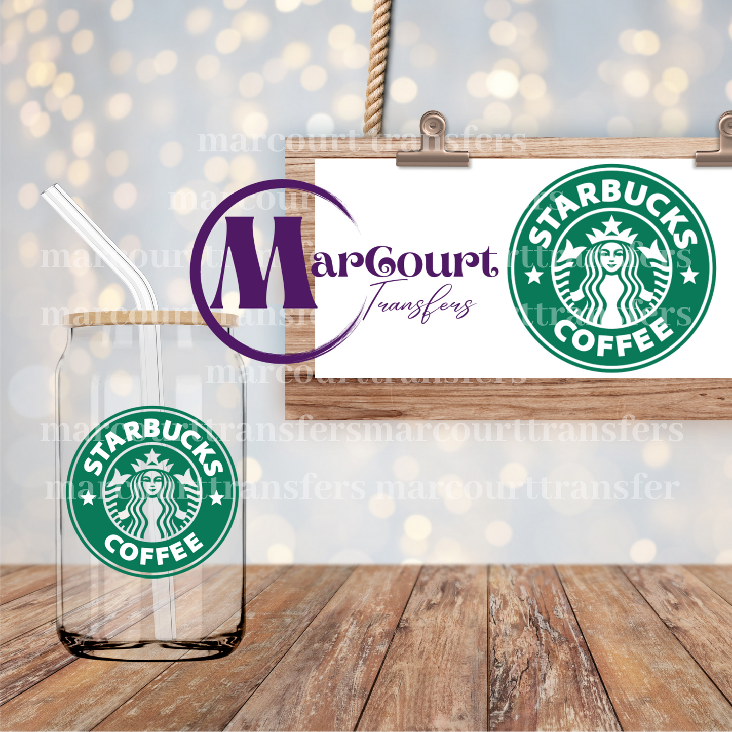 STARBUCKS LOGO-DECAL-UV DTF CUP WRAP